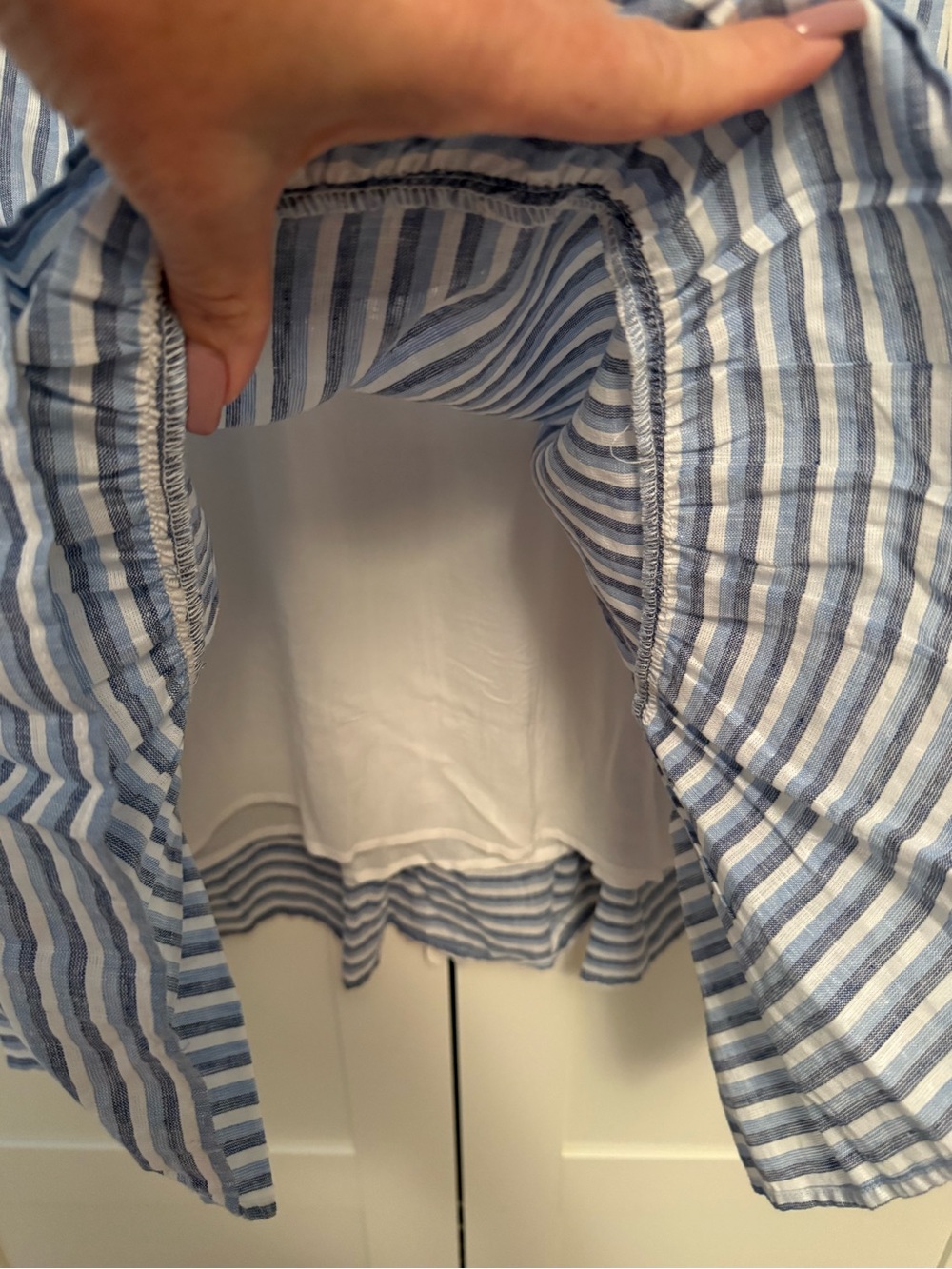 Draper James RSVP Sleeveless Blue and White Striped Knee Length Dress, XL - Picture 4 of 8
